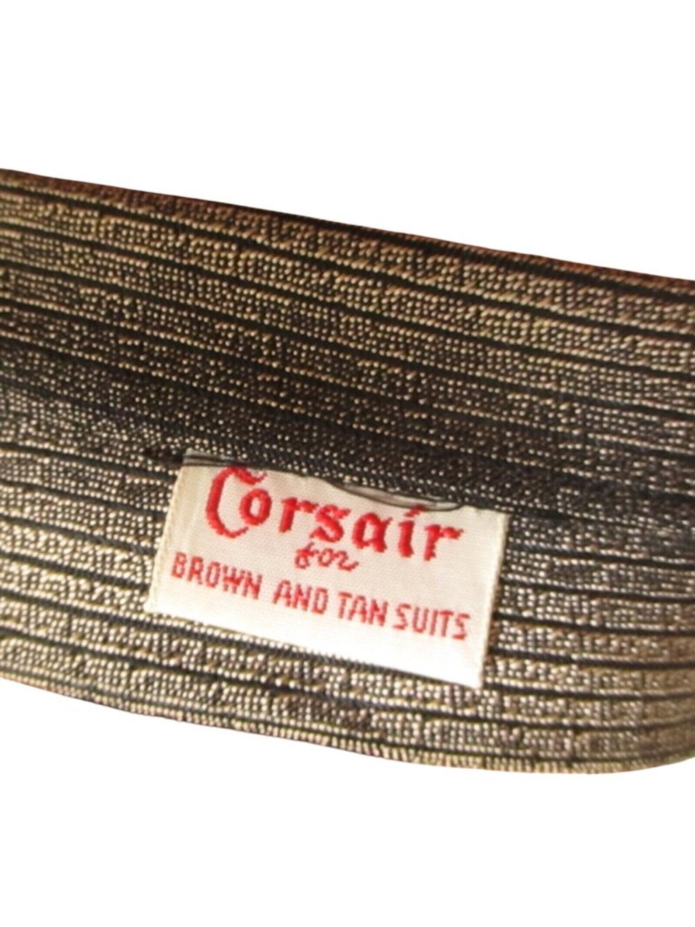 Vintage 1950's Mob Boss Necktie Corsair Acetate Brown Gold Striped Tie